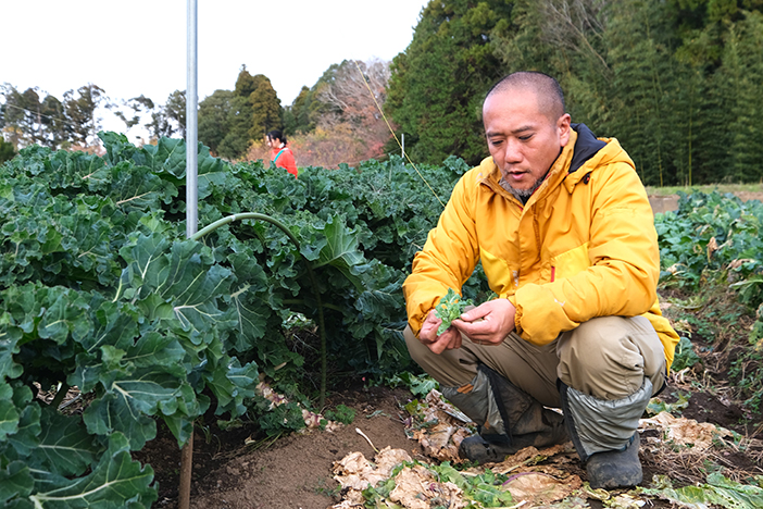 「農業を本気でやってみて千葉県の温暖な気候のありがたさが身にしみた」と和仁さん	
